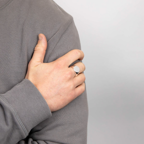 Model wears Sterling Silver Oval Signet Ring