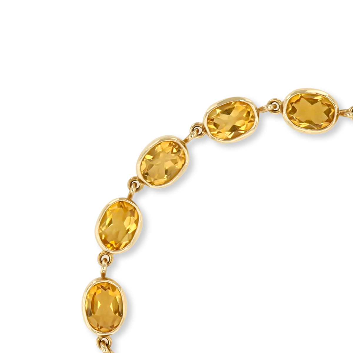9ct Yellow Gold Citrine Bezel Set Bracelet