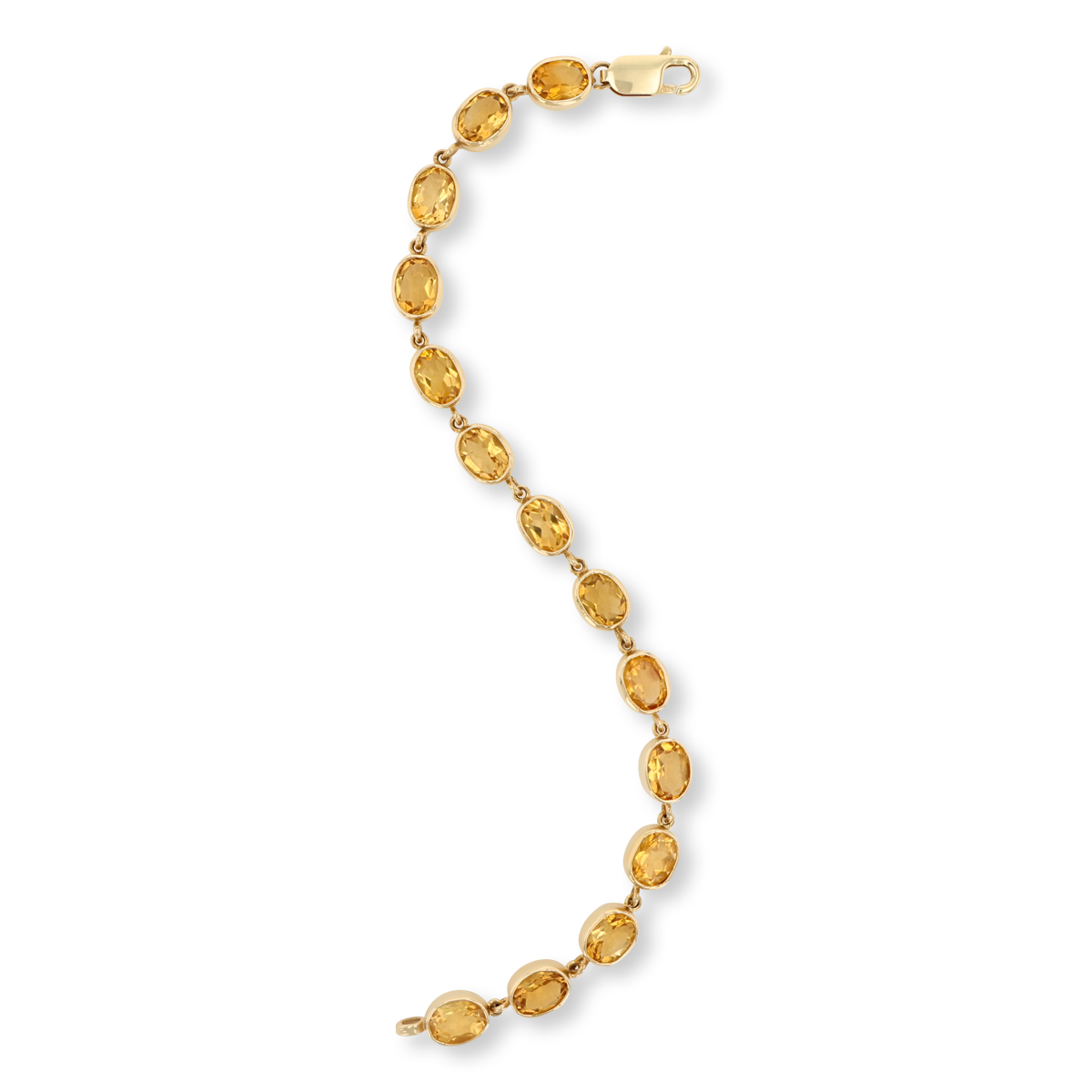 9ct Yellow Gold Citrine Bezel Set Bracelet