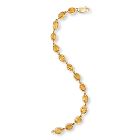 9ct Yellow Gold Citrine Bezel Set Bracelet