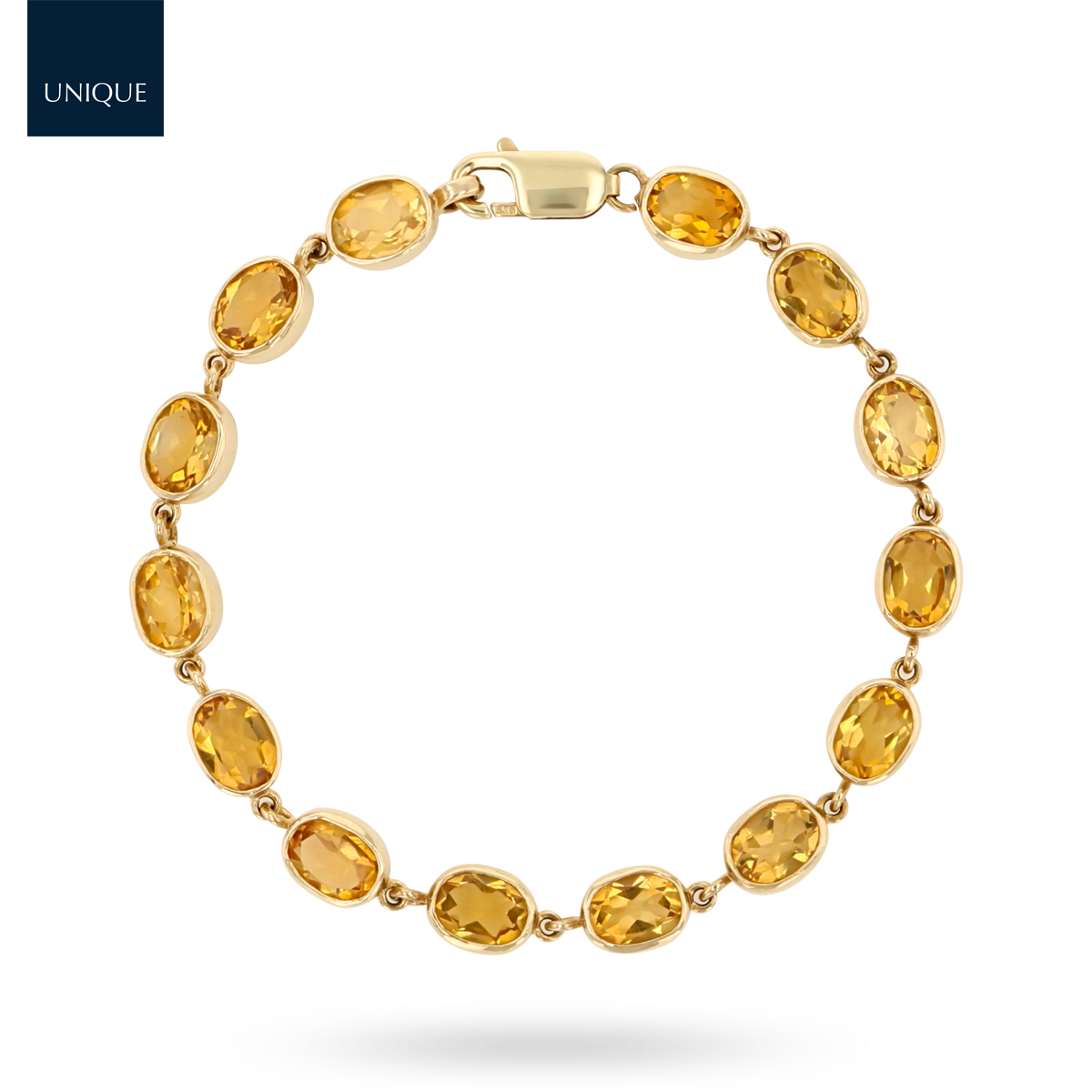 9ct Yellow Gold Citrine Bezel Set Bracelet