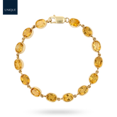 9ct Yellow Gold Citrine Bezel Set Bracelet