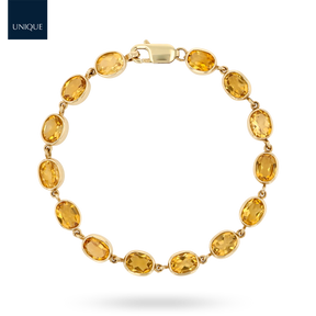 9ct Yellow Gold Citrine Bezel Set Bracelet