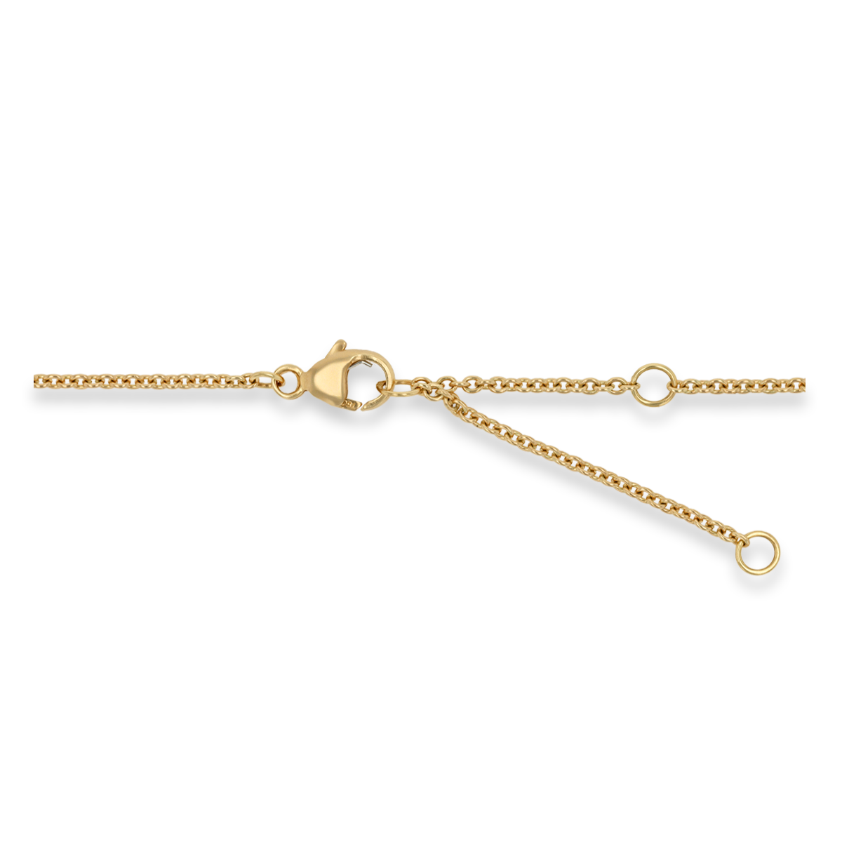 18ct Yellow Gold Sapphire & Diamond Halo Necklace - Clasp