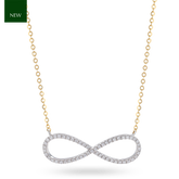 18ct Yellow & White Gold Diamond Set Infinity Necklace