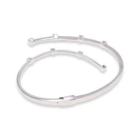 18ct White Gold Diamond Crossover Hinged Bangle