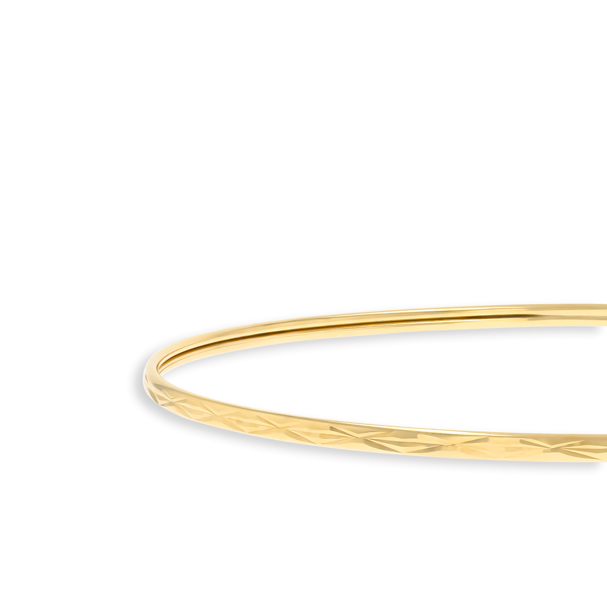 9ct Yellow Gold 2mm Infinity Diamond Cut Stacking Bangle