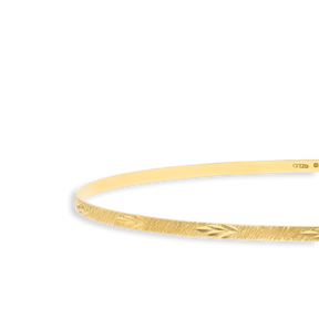 9ct Yellow Gold 2mm Diamond Cut Leaf Stacking Bangle