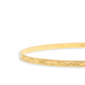 9ct Yellow Gold 3mm Diamond Cut Double Feather Stacking Bangle