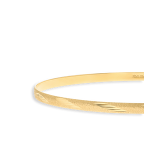 9ct Yellow Gold 3mm Diamond Cut Satin Stacking Bangle