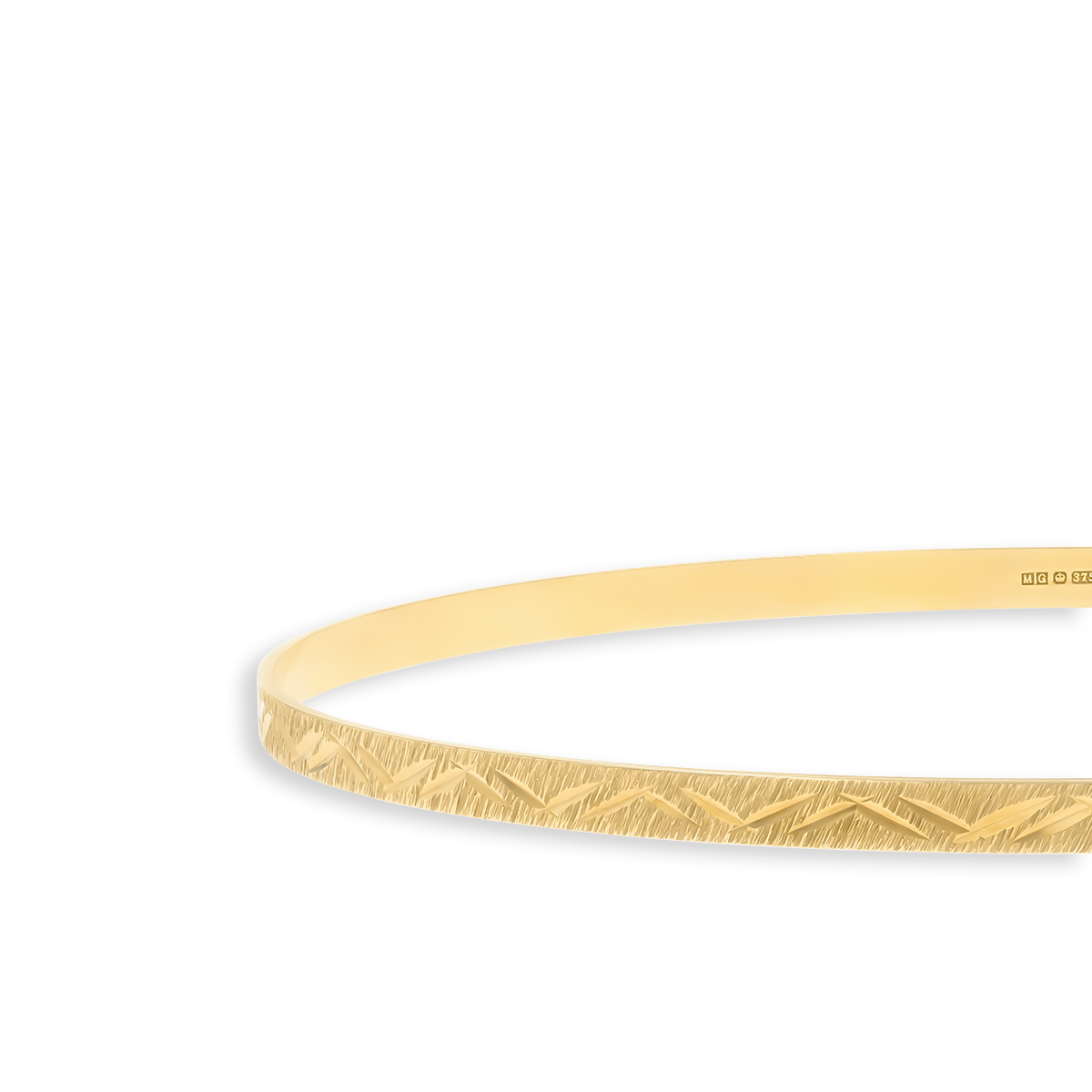 9ct Yellow Gold 3mm Diamond Cut Feather Stacking Bangle