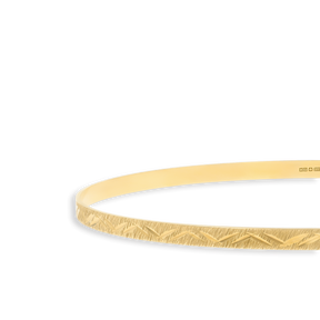 9ct Yellow Gold 3mm Diamond Cut Feather Stacking Bangle