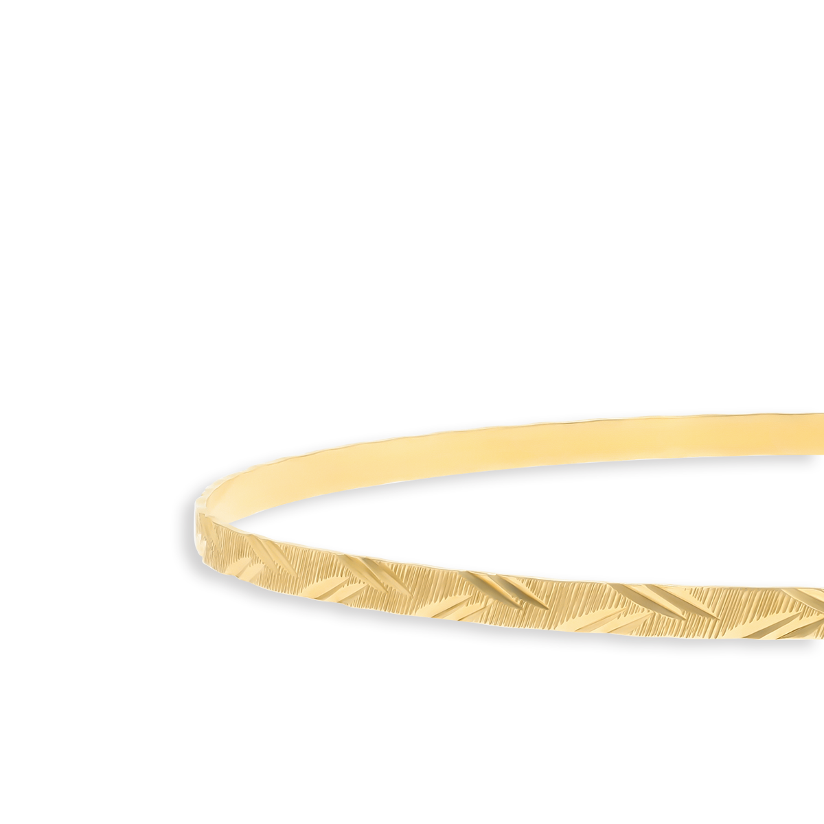 9ct Yellow Gold 3mm Diamond Cut Double Leaf Stacking Bangle