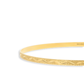 9ct Yellow Gold 3mm Diamond Cut Fine Leaf Stacking Bangle