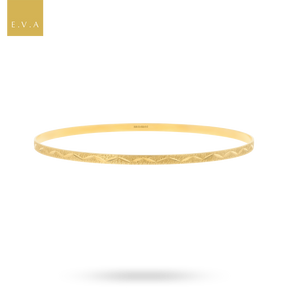 9ct Yellow Gold 3mm Diamond Cut Fine Leaf Stacking Bangle