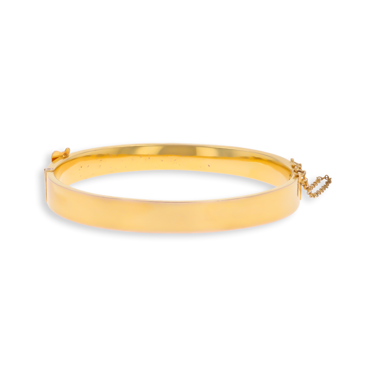 9ct Yellow Gold Hollow Engraved Buckle Hinged Bangle
