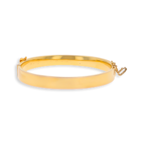 9ct Yellow Gold Hollow Engraved Buckle Hinged Bangle