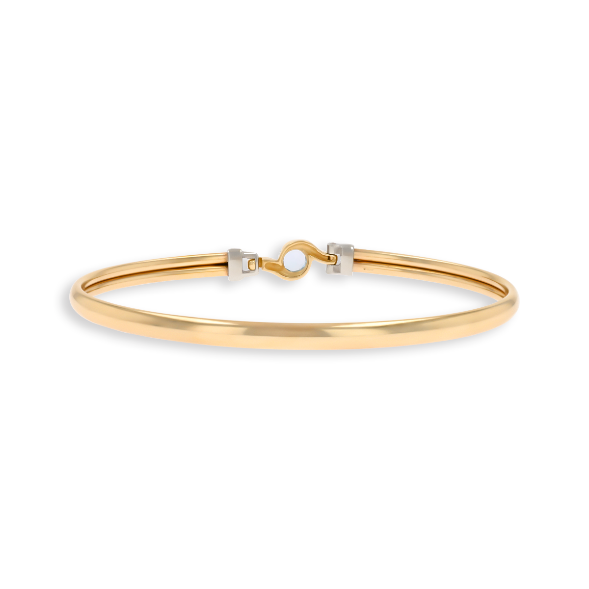 9ct Yellow Gold Blue Topaz Tension Bangle