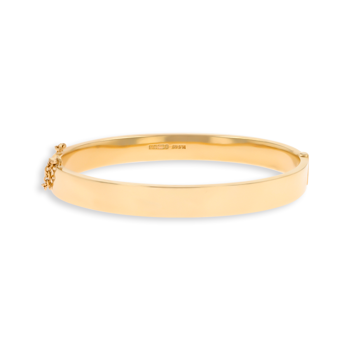 9ct Yellow Gold Hollow Engraved Hinged Bangle