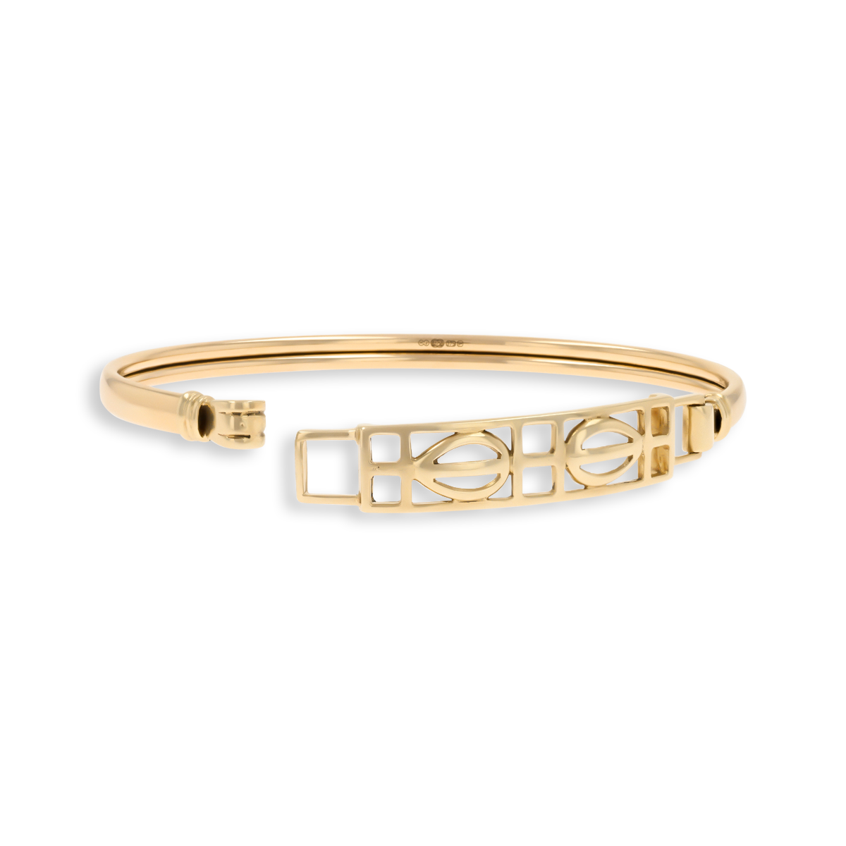 9ct Yellow Gold Openwork Rennie Mac Tension Bangle
