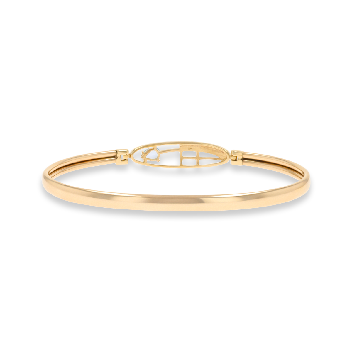 9ct Yellow Gold Blue Topaz Rennie Mac Tension Bangle