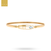 9ct Yellow Gold Blue Topaz Rennie Mac Tension Bangle