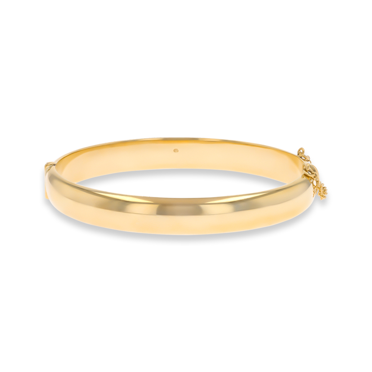 9ct Yellow Gold 8.5mm Hollow Engraved Hinged Bangle