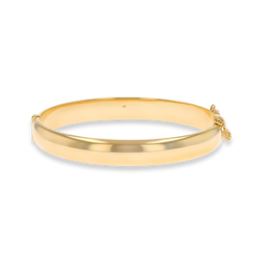 9ct Yellow Gold 8.5mm Hollow Engraved Hinged Bangle