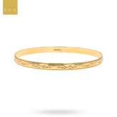 9ct Yellow Gold 5mm Diamond Cut Leaf Stacking Bangle
