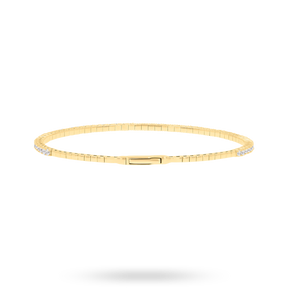 9ct Yellow Gold Diamond Tennis Flexible Bangle