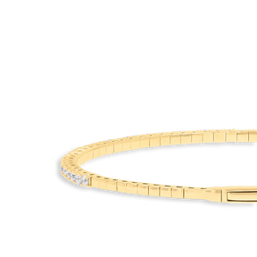 9ct Yellow Gold Diamond Tennis Flexible Bangle