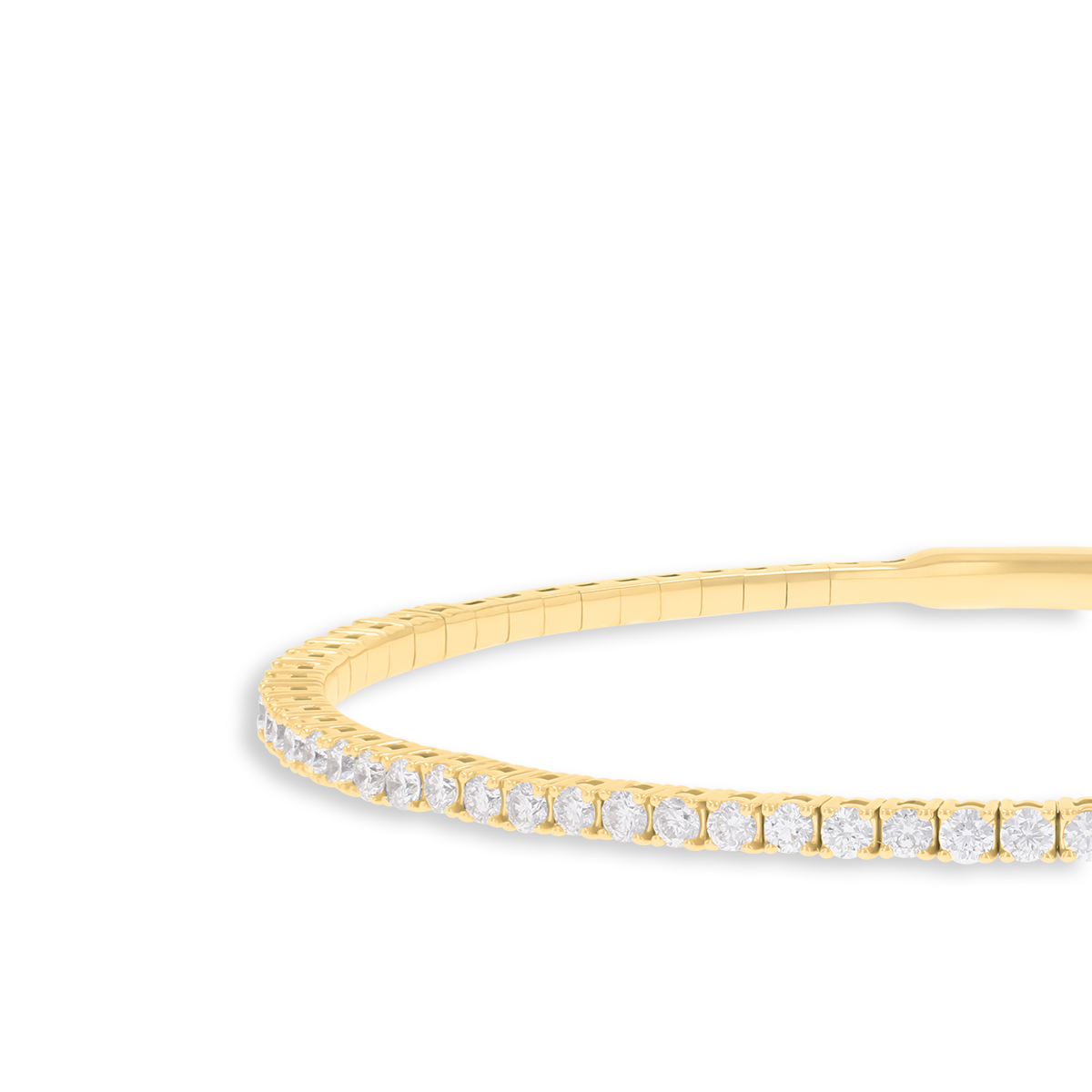 9ct Yellow Gold Diamond Tennis Flexible Bangle