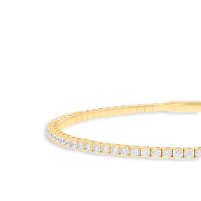 9ct Yellow Gold Diamond Tennis Flexible Bangle