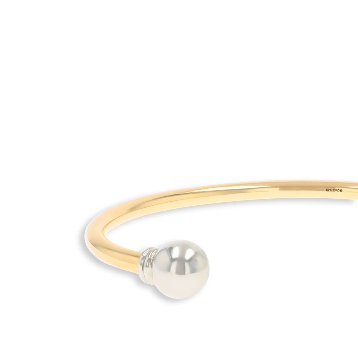 9ct Yellow & White Gold 3mm Solid Torque Bangle