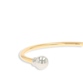 9ct Yellow & White Gold 3mm Solid Torque Bangle