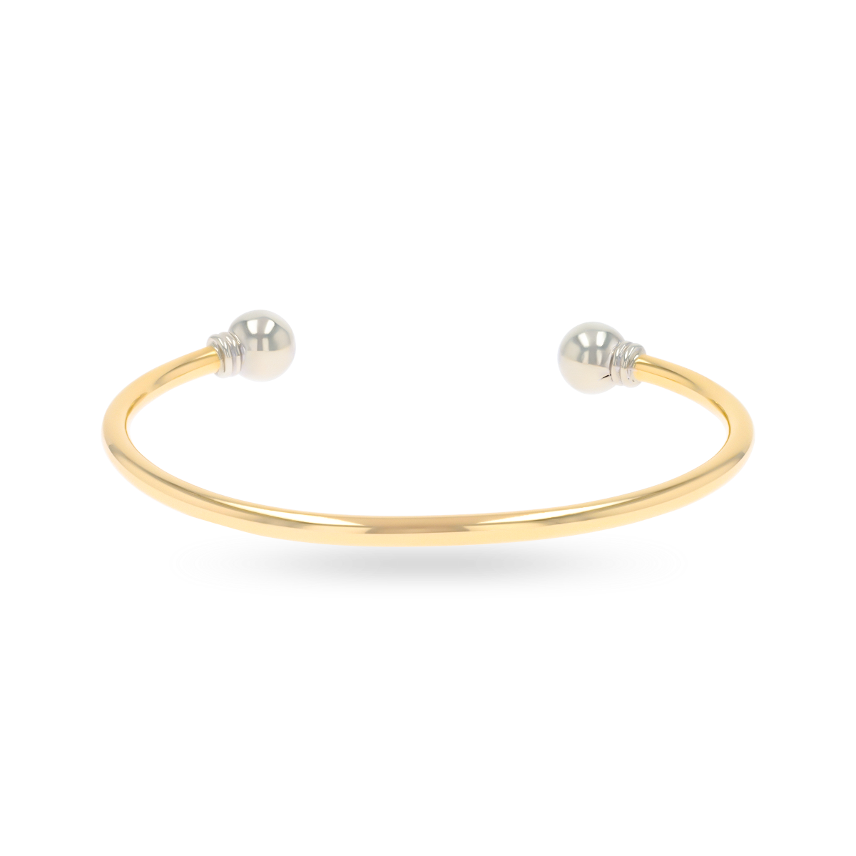 9ct Yellow & White Gold 3mm Solid Torque Bangle