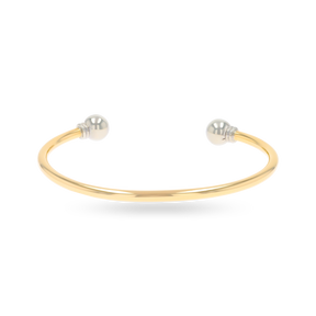 9ct Yellow & White Gold 3mm Solid Torque Bangle