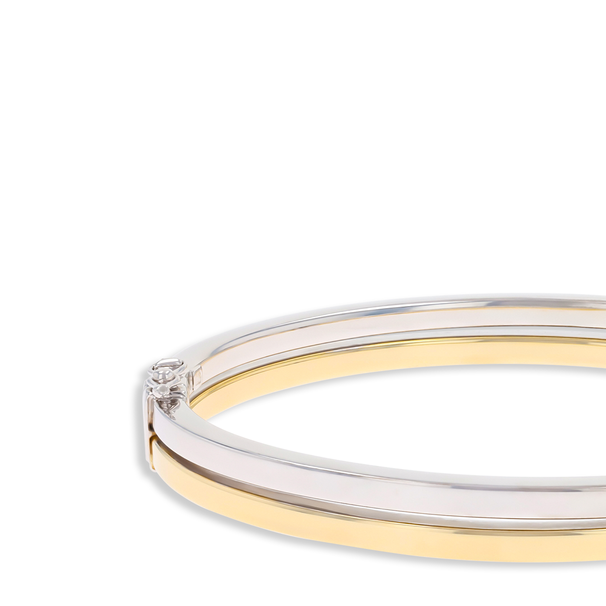 9ct Two Colour Gold Double Band Tension Bangle