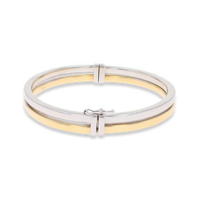 9ct Two Colour Gold Double Band Tension Bangle