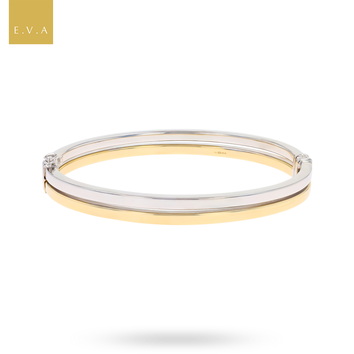 9ct Two Colour Gold Double Band Tension Bangle