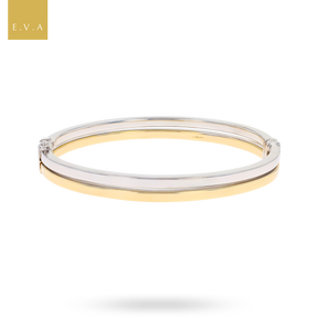 9ct Two Colour Gold Double Band Tension Bangle