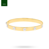 9ct Two Colour Gold 6.5mm Solid Screw Bangle