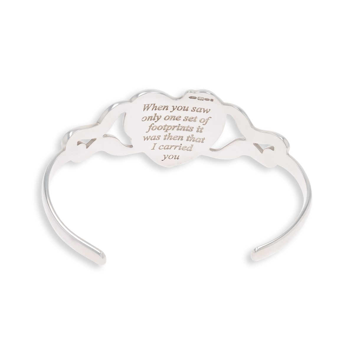 Sterling Silver Footprints In The Sand Torque Bangle