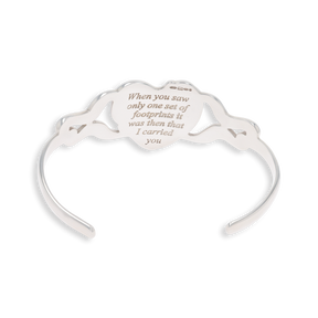 Sterling Silver Footprints In The Sand Torque Bangle