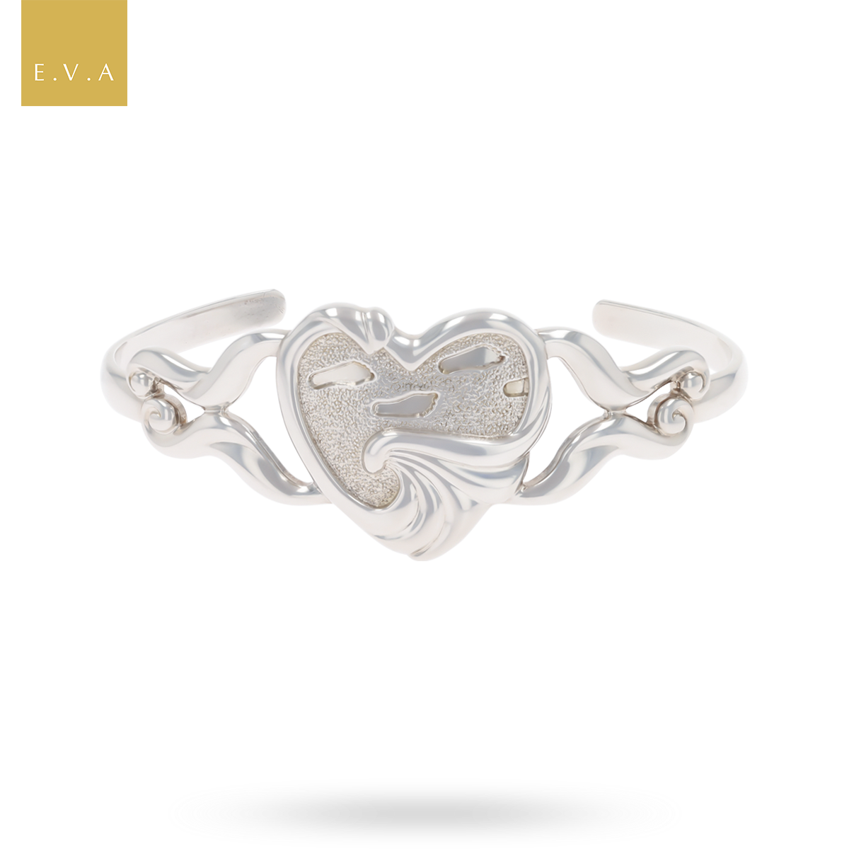 Sterling Silver Footprints In The Sand Torque Bangle