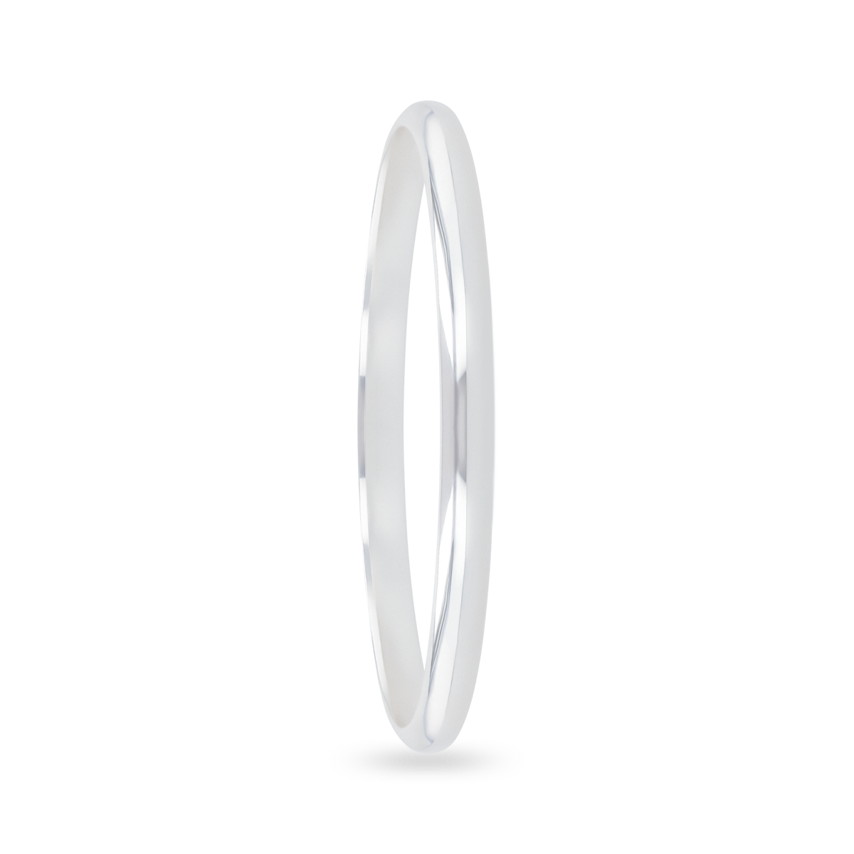 Sterling Silver Solid D-Shaped Oval Bangle