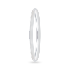 Sterling Silver Solid D-Shaped Bangle