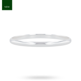 Sterling Silver Solid D-Shaped Bangle