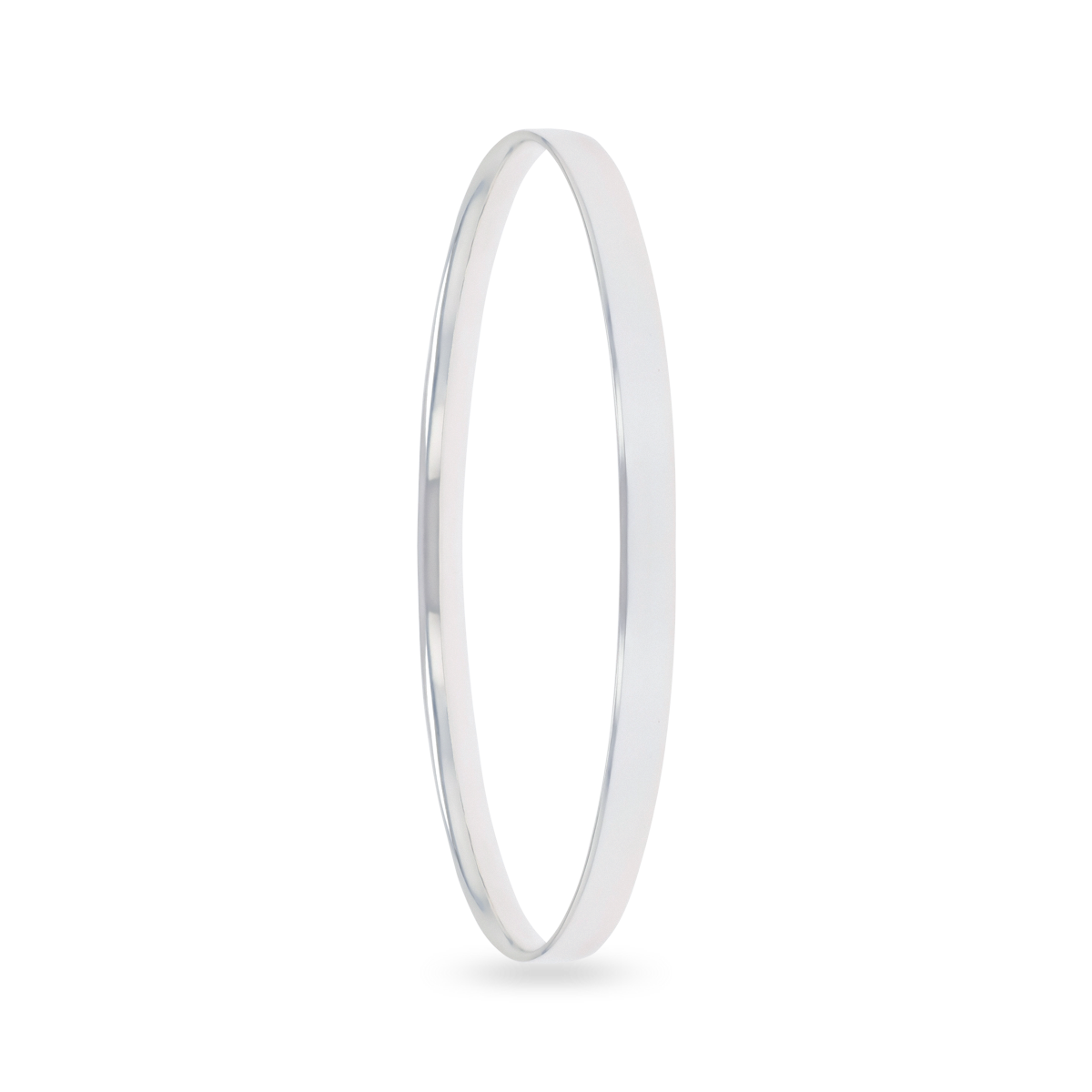 Sterling Silver Solid 5mm Oval Shaped Bangle