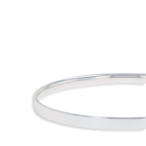 Sterling Silver Solid 5mm Oval Shaped Bangle